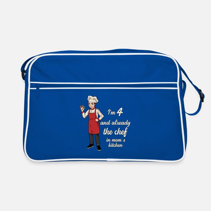 Ich bin 4 - Jungen Koch Retro Tasche