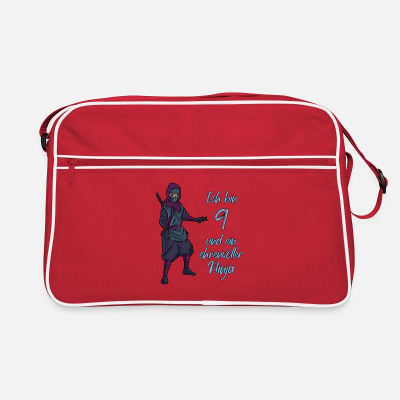 Ich bin 9 - Jungen Ninja Retro Tasche