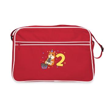 With hamster - children's birthday 2 years - Retro Bag - red/white - Front