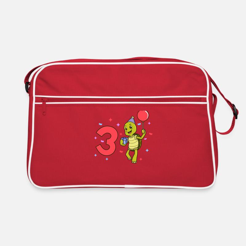 With turtle - children's birthday 3 years Retro Bag