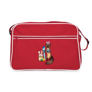 Un mignon furet peint des œufs de Pâques - Sac Retro - rouge/blanc - Devant