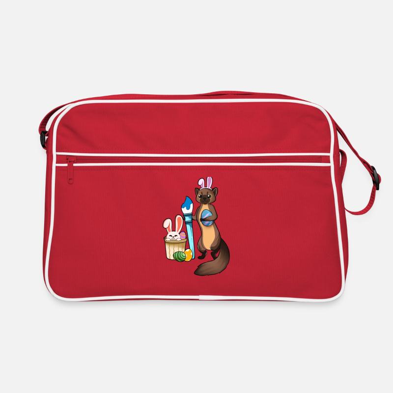Cute ferret paints Easter eggs Retro Bag