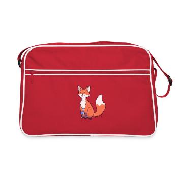 Fox with prosthetic leg - Retro Bag - red/white - Front