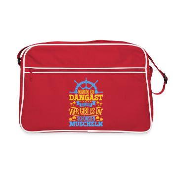 Schöne Muscheln - Warum ich Dangast so liebe - Retro Tasche - Rot/Weiß - Vorne