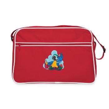 Perroquet peint des œufs de Pâques - Perroquet de Pâques - Sac Retro - rouge/blanc - Devant