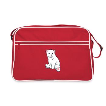 Ours polaire Kawaii - Sac Retro - rouge/blanc - Devant