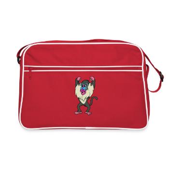 Kawaii Mandrill - Retro Bag - red/white - Front