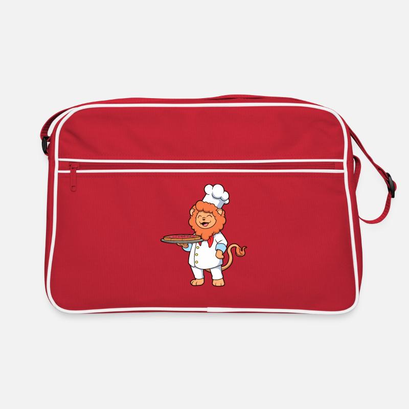 Lion is a pizza maker Retro Bag