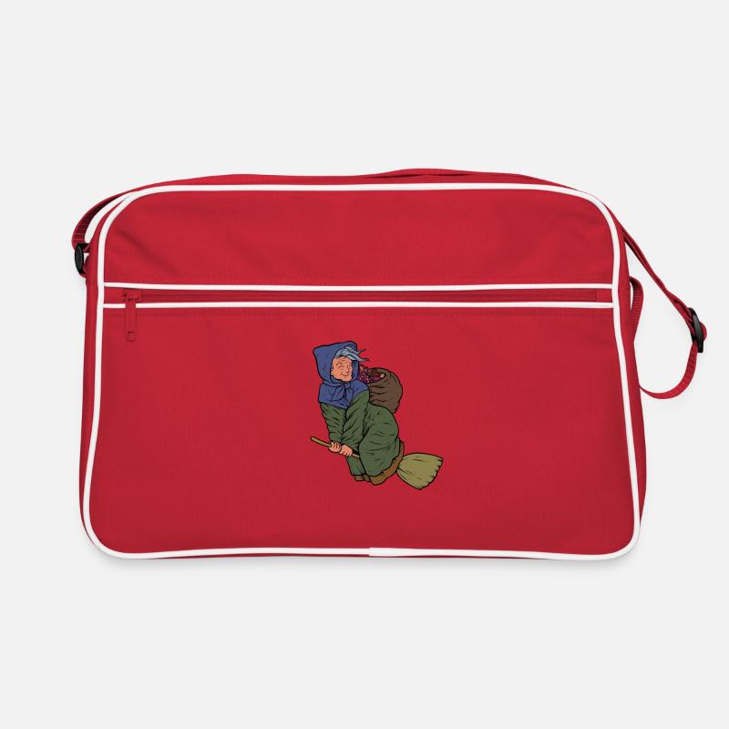 Avec des cadeaux de Noël sur des balais - Befana Sac Retro