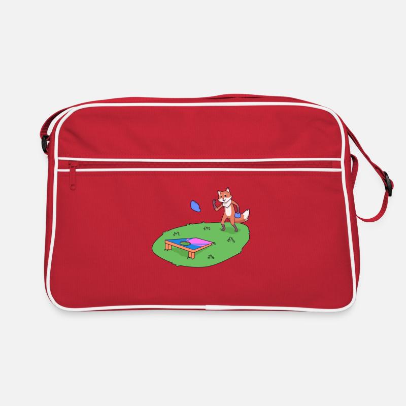Fuchs spielt Cornhole Retro Tasche