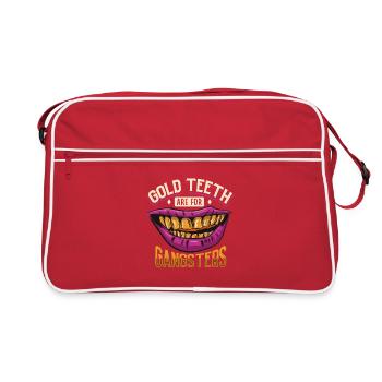Les dents en or sont pour les gangsters - prothésistes dentaires - Sac Retro - rouge/blanc - Devant