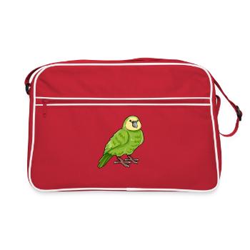 Kawaii Kakapo - Retro Tasche - Rot/Weiß - Vorne
