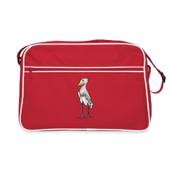 Dessin d’un bec-chaussure - Sac Retro - rouge/blanc - Devant