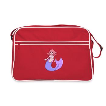 Cartoon Mermaid - Retro Bag - red/white - Front