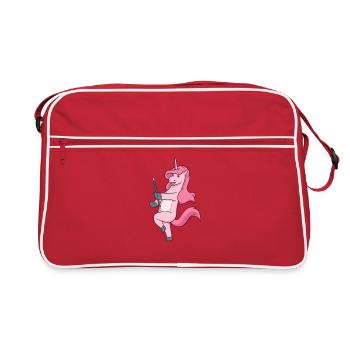 Licorne comique virevoltant - Sac Retro - rouge/blanc - Devant