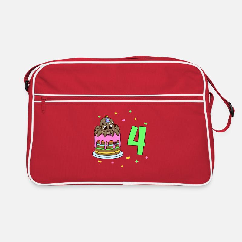 Mit Spinne - Kinder Geburtstag 4 Jahre Retro Tasche