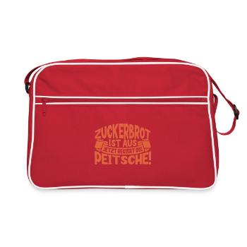 Jetzt regiert die Peitsche - Zuckerbrot ist aus - Retro Tasche - Rot/Weiß - Vorne