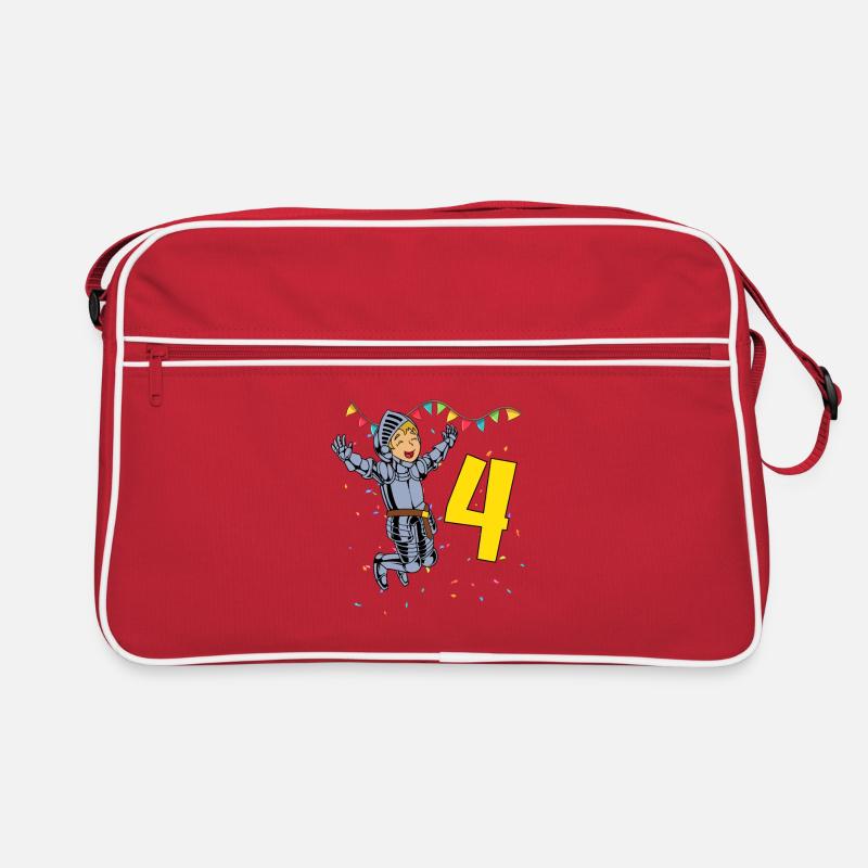 Mit Ritter - Jungs Geburtstag 4 Jahre Retro Tasche