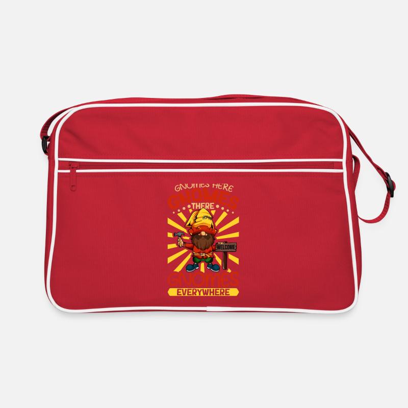 Überall Gartenzwerge Retro Tasche
