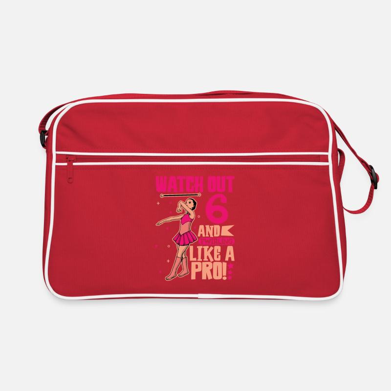 Ich bin 6 - Mädchen Twirling Retro Tasche