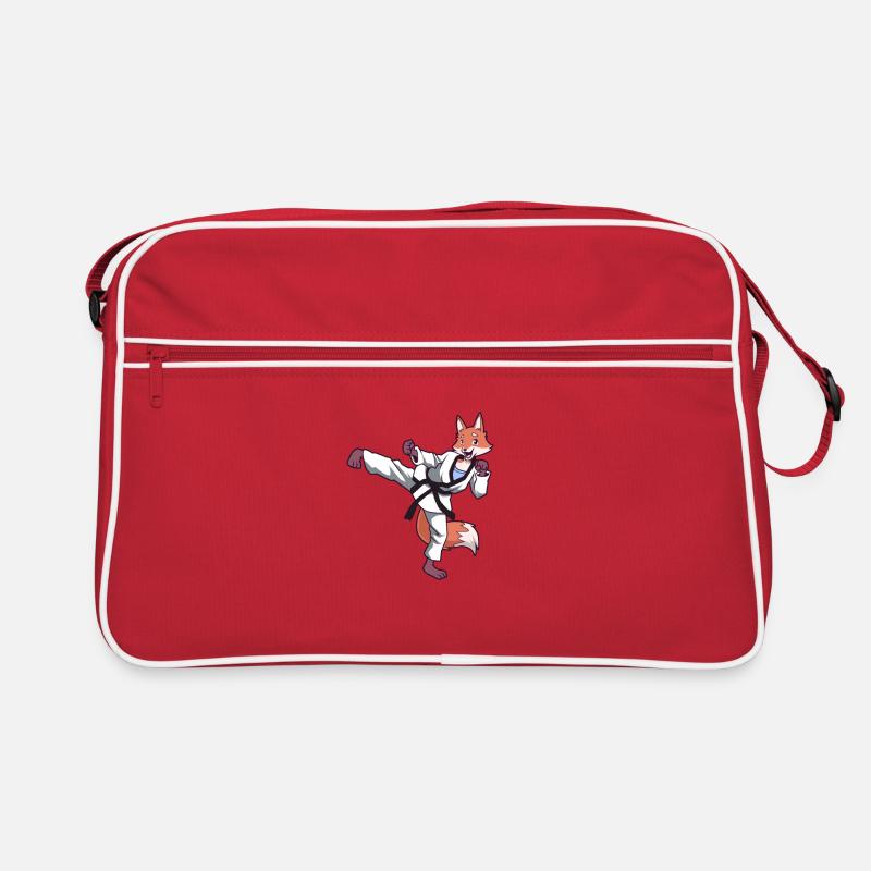 Cartoon Fox Doing Hapkido Retro Bag