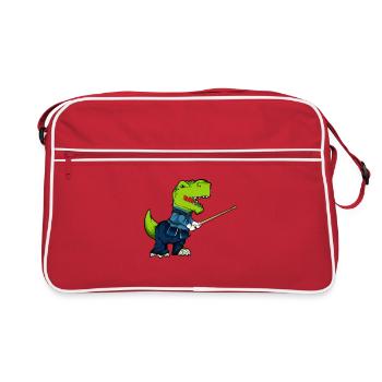 Cartoon TREX macht Kendo - Retro Tasche - Rot/Weiß - Vorne
