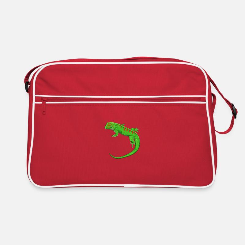 Dessin - Gecko de Madagascar - Sac Retro - rouge/blanc