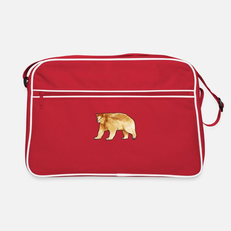 Zeichnung eines Kermodebär Retro Tasche