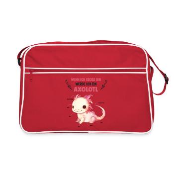 Wenn Ich Gross Bin Werde Ich Ein Axolotl Lurch - Retro Tasche - Rot/Weiß - Vorne