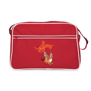 Animals of Mythology - Phoenix vs Hippogryph - Retro Bag - red/white - Front