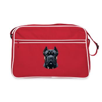 Visage de chien - Cane Corso - Sac Retro - rouge/blanc - Devant