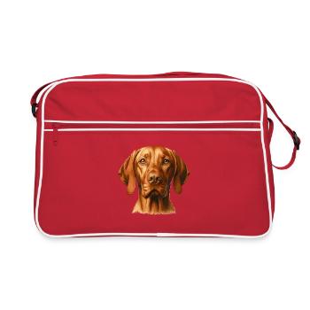 Visage de chien - Magyar Vizsla - Sac Retro - rouge/blanc - Devant