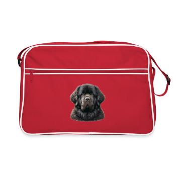 Visage de chien - Terre-Neuve - Sac Retro - rouge/blanc - Devant