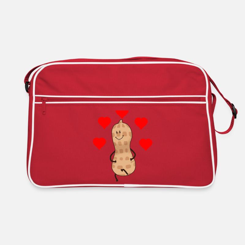 Herzlich Erdnuss Nuss Geschenkidee Valentin Retro Tasche