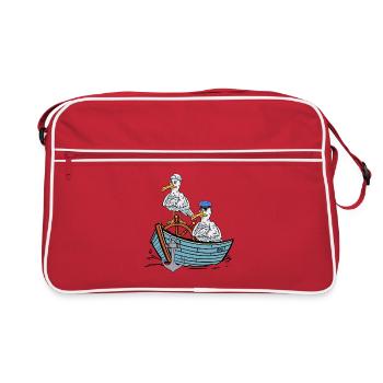 Seagulls, Seagull, Seafarers, Sailors, Travel Boat - Retro Bag - red/white - Front