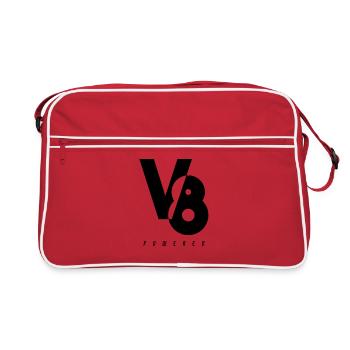 Ventilateur de SUV de ramassage de voiture de muscle de moteur de V8 - Sac Retro - rouge/blanc - Devant