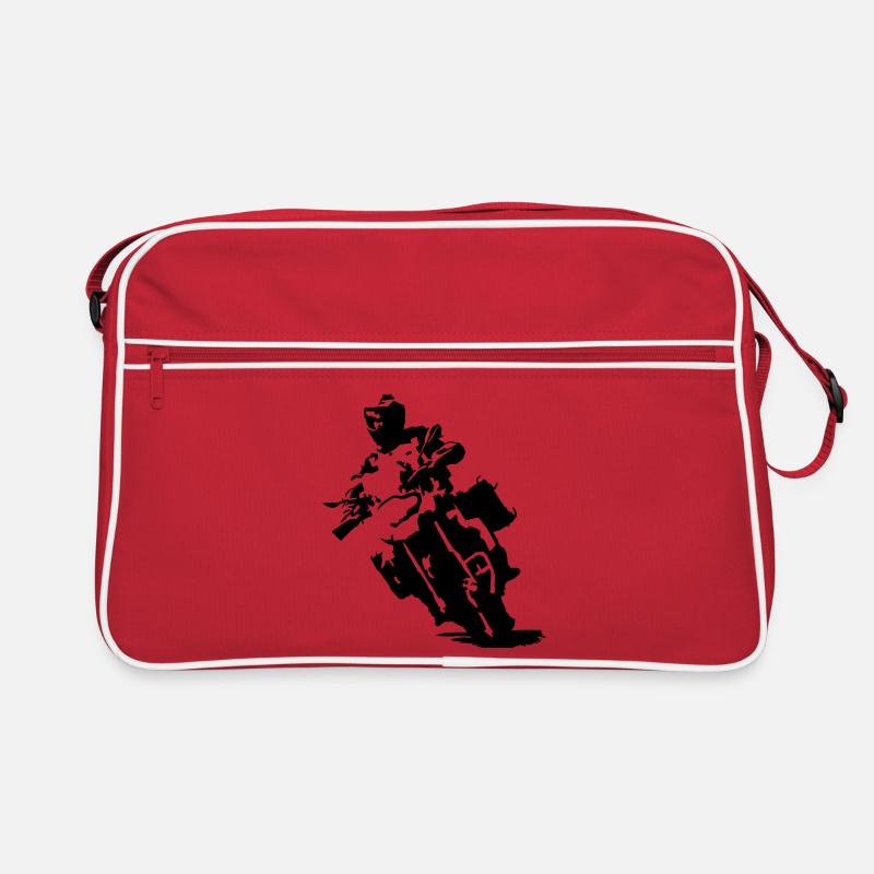ReiseEnduroGS einfarbig - Retro Tasche - Rot/Weiß