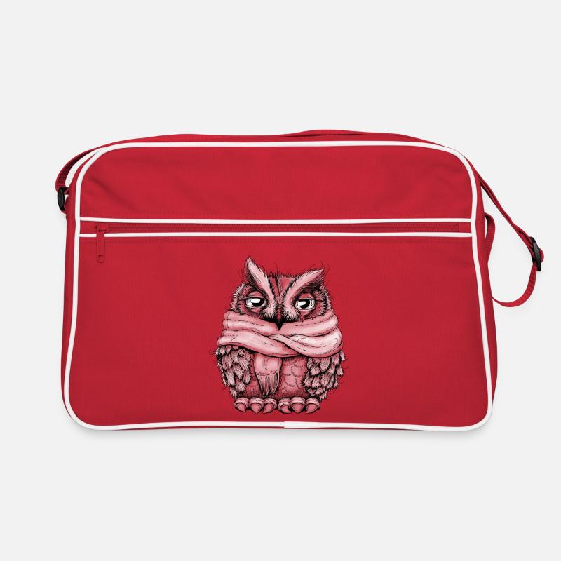 Frierende Eule Retro Tasche