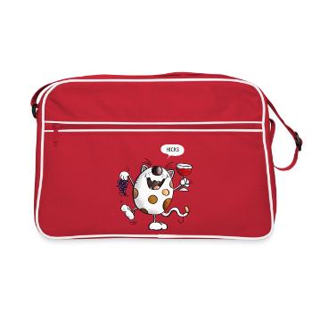 Mignon chat comique - Sac Retro - rouge/blanc - Devant