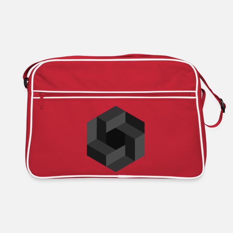 Abstract Geometric Pattern in Grayscale Retro Bag