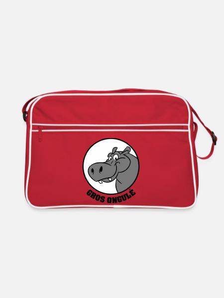 Hippo Texte - Sac Retro - rouge/blanc - Devant