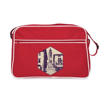 Ascona Uhrturm Vintage Badge - Retro Tasche - Rot/Weiß - Vorne