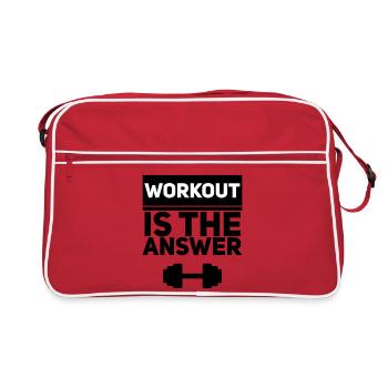 Workout is the Answer - Fitness Motivation - Retro Bag - red/white - Front