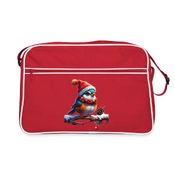 Sweet, small and friendly Christmas bird - Retro Bag - red/white - Front