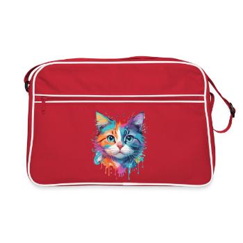 Cute Cat - Retro Bag - red/white - Front