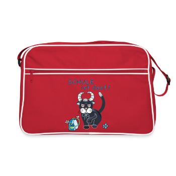 School is stupid - Retro Bag - red/white - Front