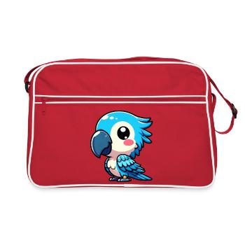Papagei - Retro Tasche - Rot/Weiß - Vorne