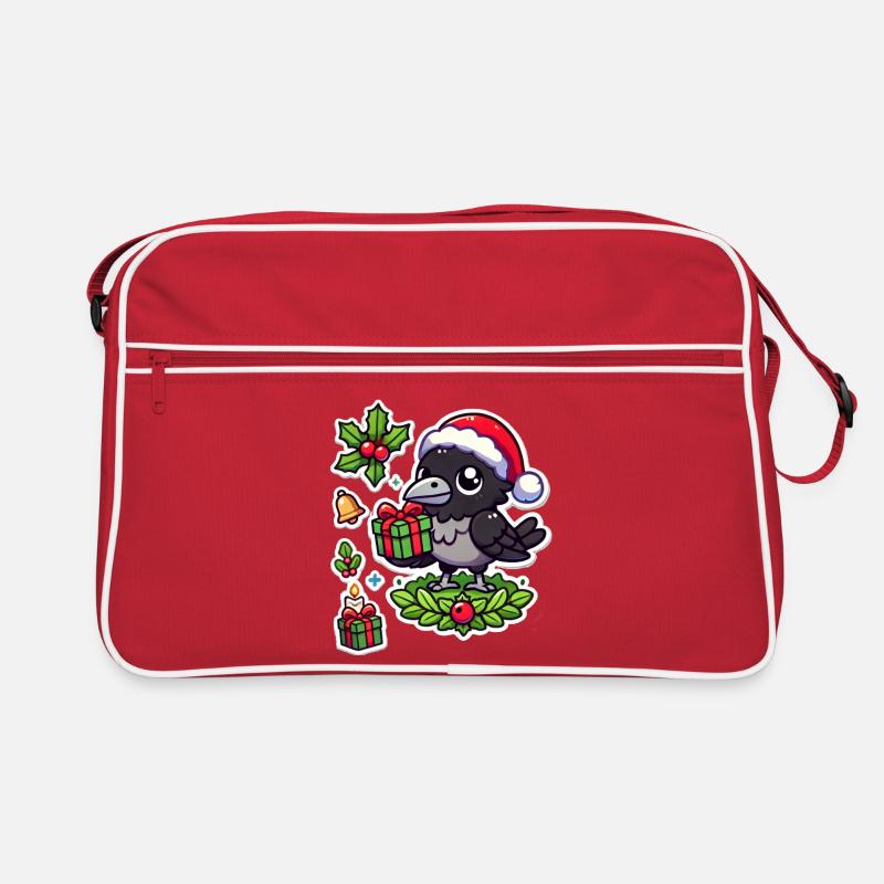 Festive Crow Fester - Retro Bag - red/white