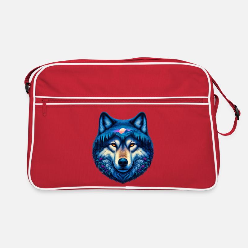 Wolf - Retro Tasche - Rot/Weiß