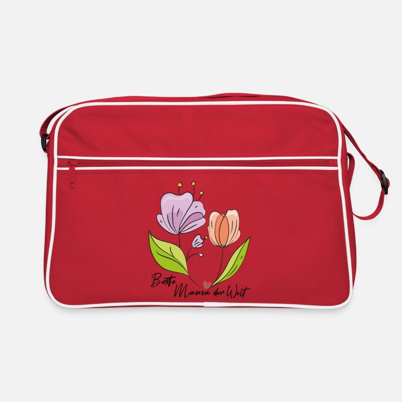 beste Mama der Welt - Retro Tasche - Rot/Weiß
